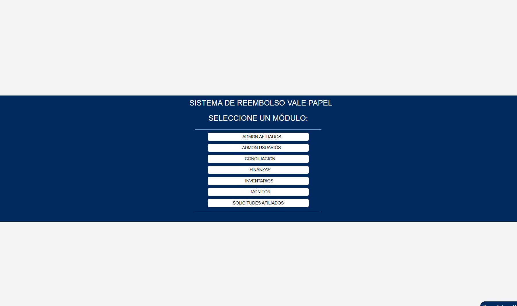 Plataforma de control de vales